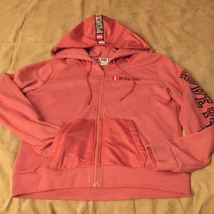 Pink zip-up hoodie